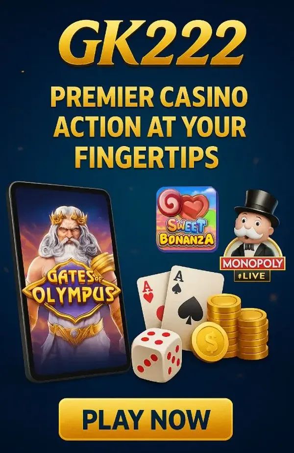 সবুজ বিলাসবহুল গাউন পরা এক নারী অলংকৃত রুলেট চাকার পাশে—যা GK222–এর উচ্চমানের ক্যাসিনো পরিবেশকে প্রকাশ করে।