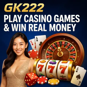 উজ্জ্বল স্লট মেশিনের পাশে হাস্যোজ্জ্বল এক নারী—যা GK222–এর রোমাঞ্চকর স্লট সংগ্রহকে উপস্থাপন করে।