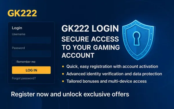 A confident dealer surrounded by casino chips inviting players to access their GK222 account, reflecting quick and easy login options.